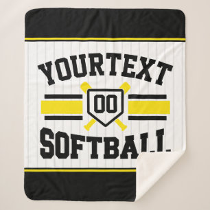 Couverture Sherpa AJOUT PERSONNALISÉ NOM Softball Player Varsity Tea