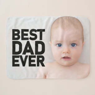 Couverture Sherpa AJOUTER VOTRE PHOTO Meilleur Papa Jamais Blanket S
