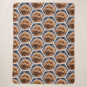 Couverture Sherpa Ajoutez vos propres photos Mosaïque hexagonale Cou
