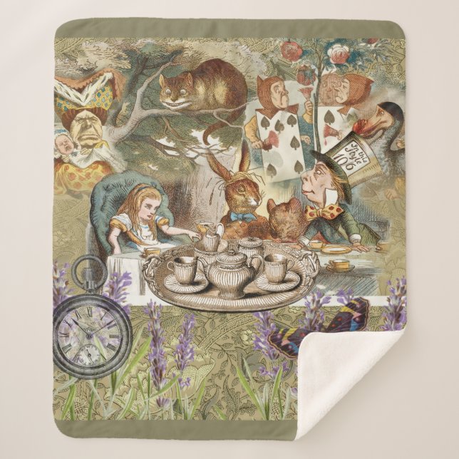 Couverture Sherpa Alice Adventures in Wonderland Mad Tea Party (Devant)