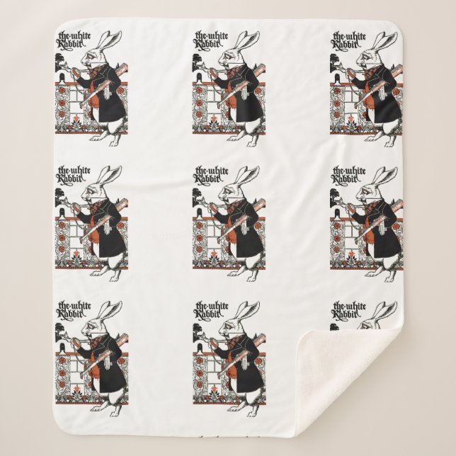 Couverture Sherpa Alice White Rabbit Classic Wonderland (Devant)