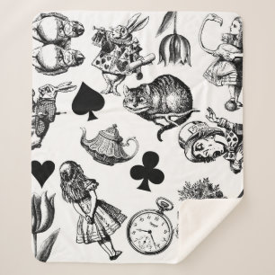 Couverture Sherpa Alice White Rabbit Wonderland Classic