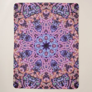 Couverture Sherpa Alien complexe pourpre Kaleidoscopic Mandala