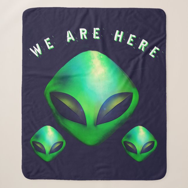 Couverture Sherpa Alien Heads "We Are Here"  (Devant)