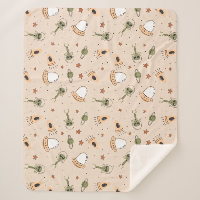 Couverture Sherpa Alien vert (Devant)