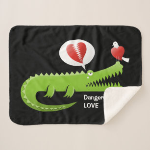 Couverture Sherpa Alligator en amour