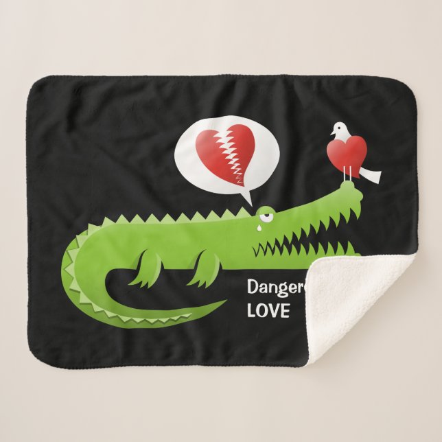 Couverture Sherpa Alligator en amour (Devant (Horizontal))