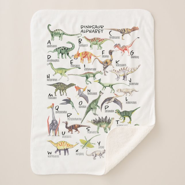 Couverture Sherpa Alphabet Dinosaure (Devant)