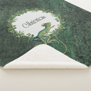 Couverture Sherpa Amateurs de reptiles artsy nom personnalisé Rustiq