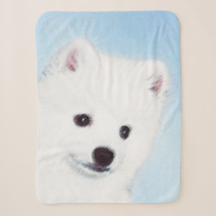 Couverture Sherpa American Eskimo Dog Painting - Original Dog Art