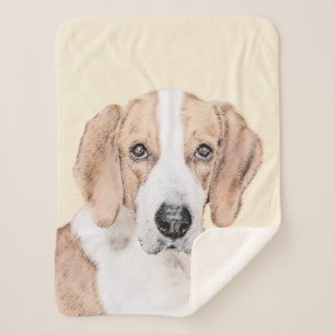 Couverture Sherpa American Foxhound Painting - Joli art original chi