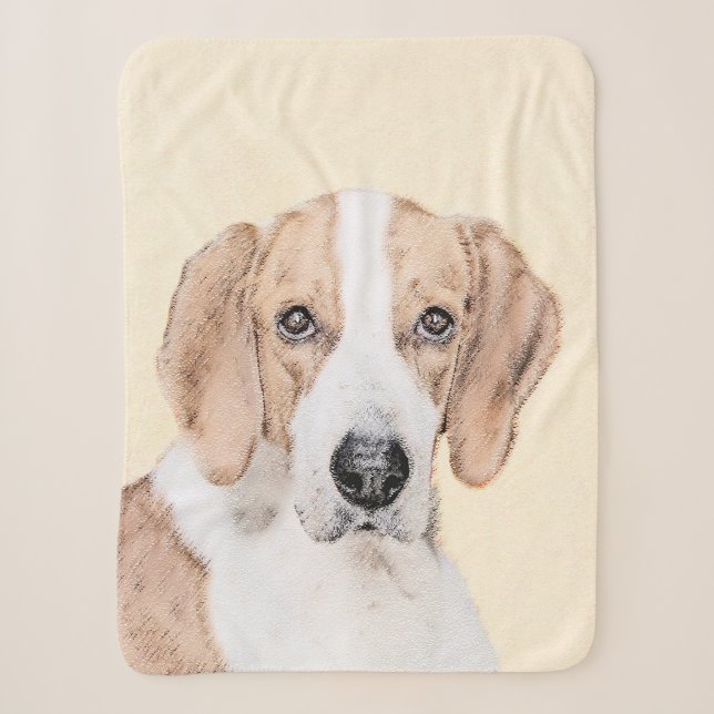 Couverture Sherpa American Foxhound Painting - Joli art original chi (Devant)