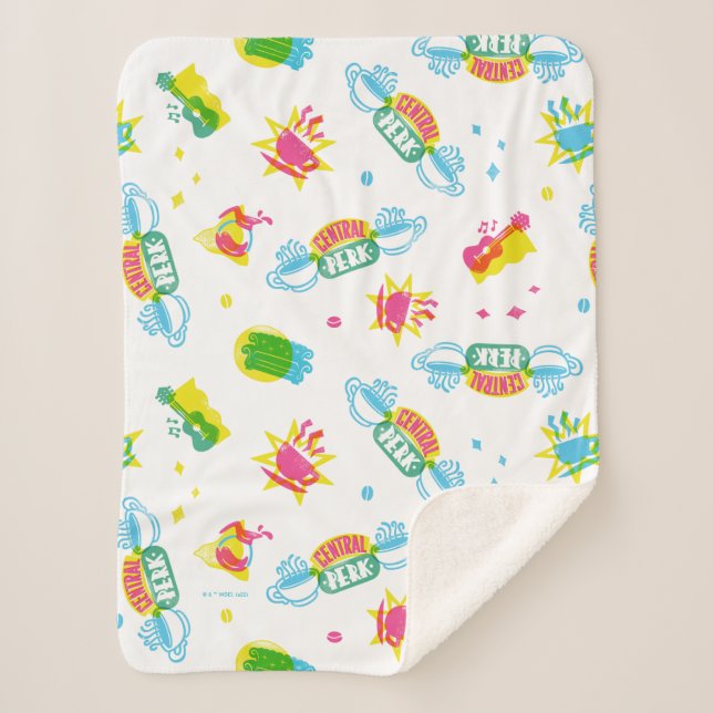 Couverture Sherpa AMIS™ | Central Perk Neon Motif (Devant)