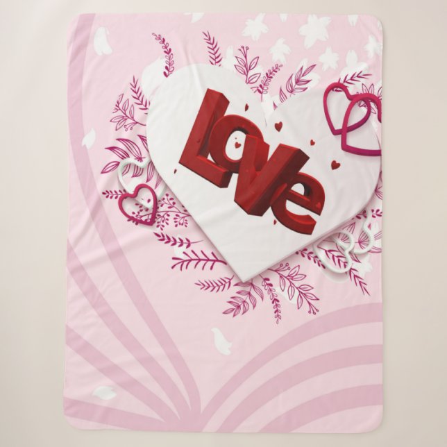 Couverture Sherpa Amour 3D (Devant)