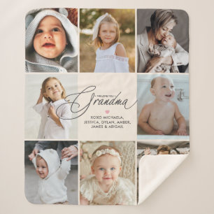 Couverture Sherpa Amour personnalisé écrit à la main Vous Grand-mère