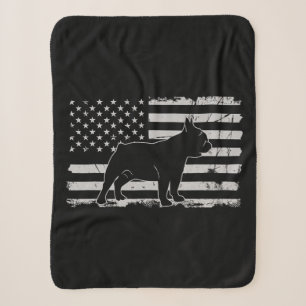 Couverture Sherpa amoureux des chiens   American Flag French Bulldog
