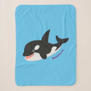 Couverture Sherpa Amusante baleine orque mignonne dessin animé
