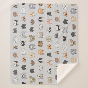 Couverture Sherpa Amusement animal : Chiens de chats Doodle Mix