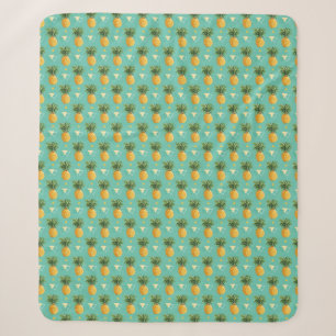 Couverture Sherpa Ananas lumineux sur le motif géométrique