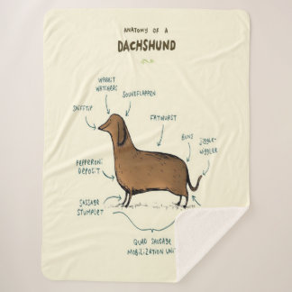 Couverture Sherpa Anatomie D'Un Dachshund| Amoureux de les chiens de