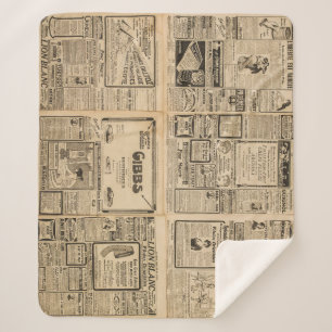 Couverture Sherpa Ancien journal : arrière - plan de papier vintage.
