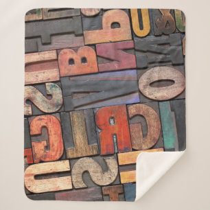 Couverture Sherpa ancienne lettrerpresse blocs ing avec encre couleu