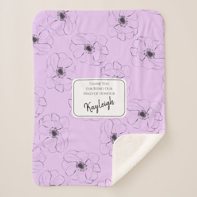 Couverture Sherpa Anéone Sur Lilac Lumière (Devant)