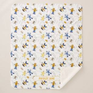 Couverture Sherpa Ange de neige Enfants avec animaux domestiques