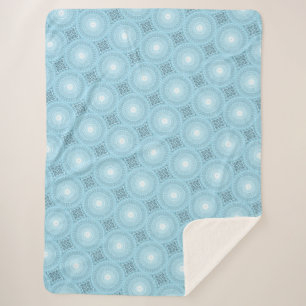 Couverture Sherpa Angel bleu turquoise tourbillon motif