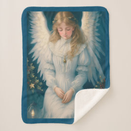 Couverture Sherpa Angle de Noël victorien vintage