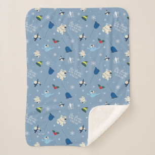 Couverture Sherpa Animal Friends "Bye Buddy" Motif d'hiver