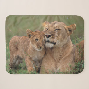 Couverture Sherpa Animaux de bébés cutest Lion Cub & Mother