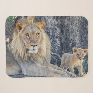 Couverture Sherpa Animaux de bébés cutest Lion Dad & Cub