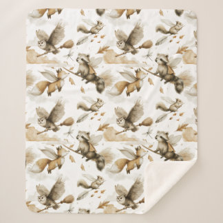 Couverture Sherpa Animaux volants lunaires