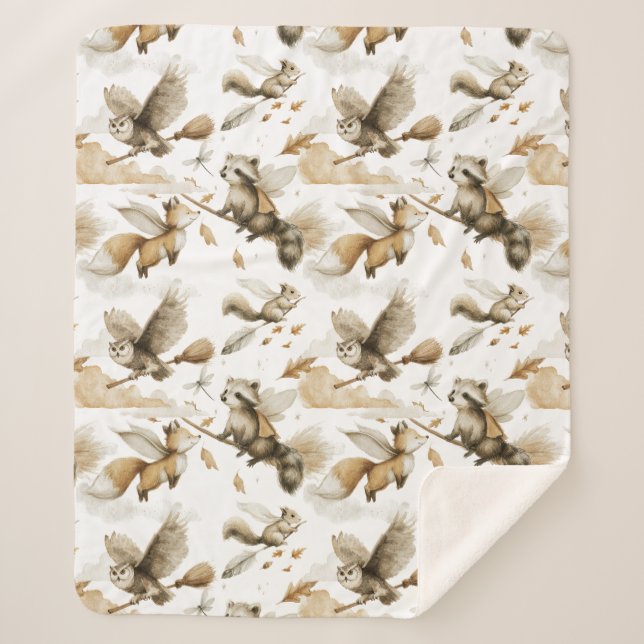 Couverture Sherpa Animaux volants lunaires (Devant)