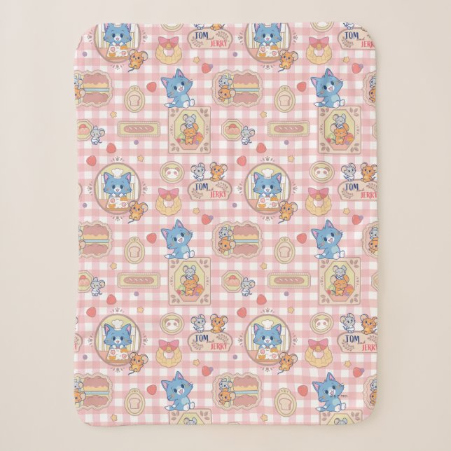 Couverture Sherpa Anime Tom et Jerry Motif de boulangerie (Devant)