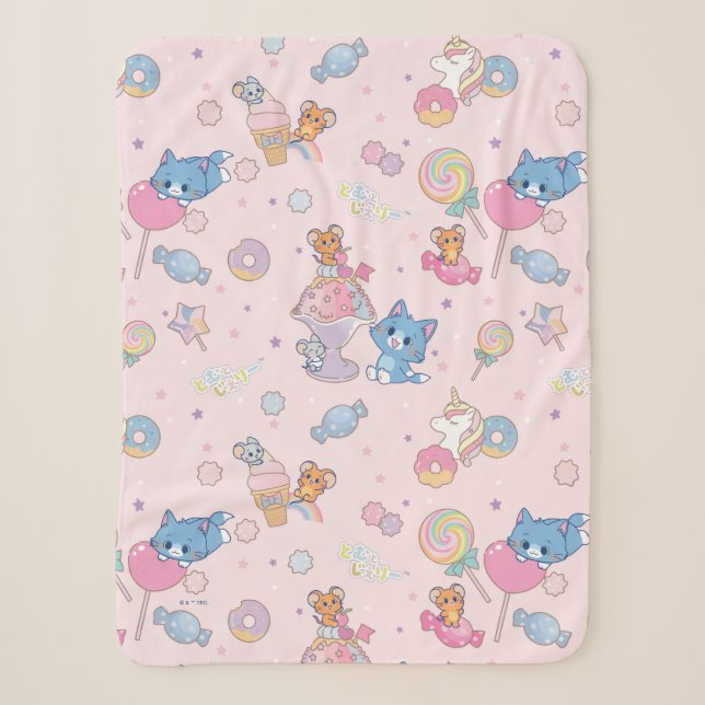 Couverture Sherpa Anime Tom, Jerry et Tuffy Candyland Motif (Devant)