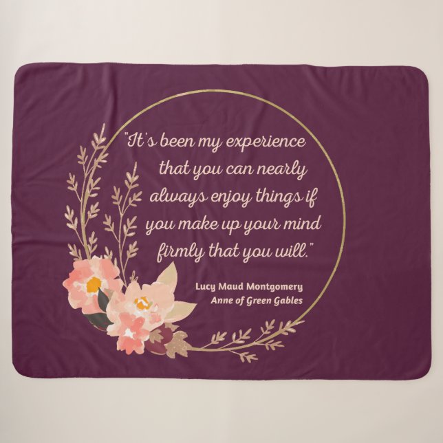 Couverture Sherpa Anne Of Green Gables Citation I - Style mignon (Devant (Horizontal))
