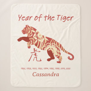 Couverture Sherpa Année Zodiaque Chinoise Du Signe Animal Du Tigre