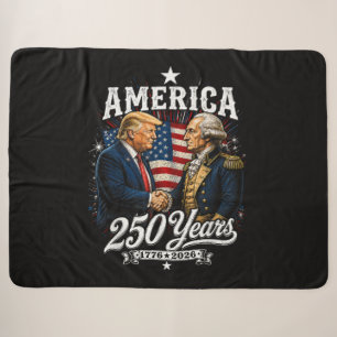 Couverture Sherpa Anniversaire de l'Amérique 250e Trump Washington