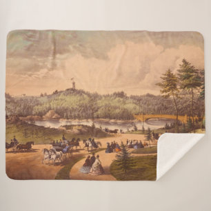 Couverture Sherpa Antique Central Park #1, Distressed BG #3