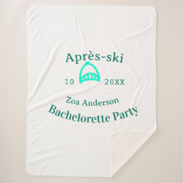 Couverture Sherpa Après-ski bachelorette party turquoise hat name da
