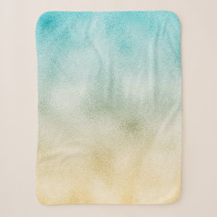 Couverture Sherpa Aqua et Gold Ombre Foil