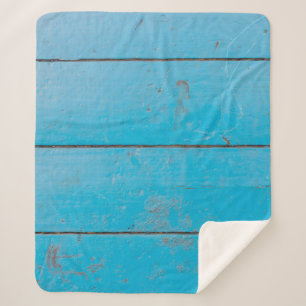 Couverture Sherpa Aquamarine bleu clair bois vintage frais flo pouss