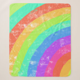 Couverture Sherpa Aquarelle à arc-en-ciel