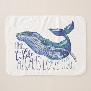 Couverture Sherpa Aquarelle Baleine - I Whale Toujours Vous Aimez