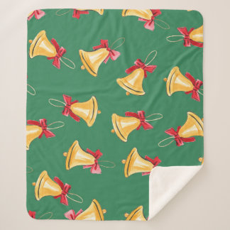 Couverture Sherpa Aquarelle Bell Motif Vert sans joint