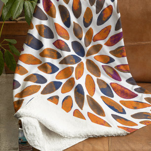 Couverture Sherpa Aquarelle brosse traits - effet rouillé