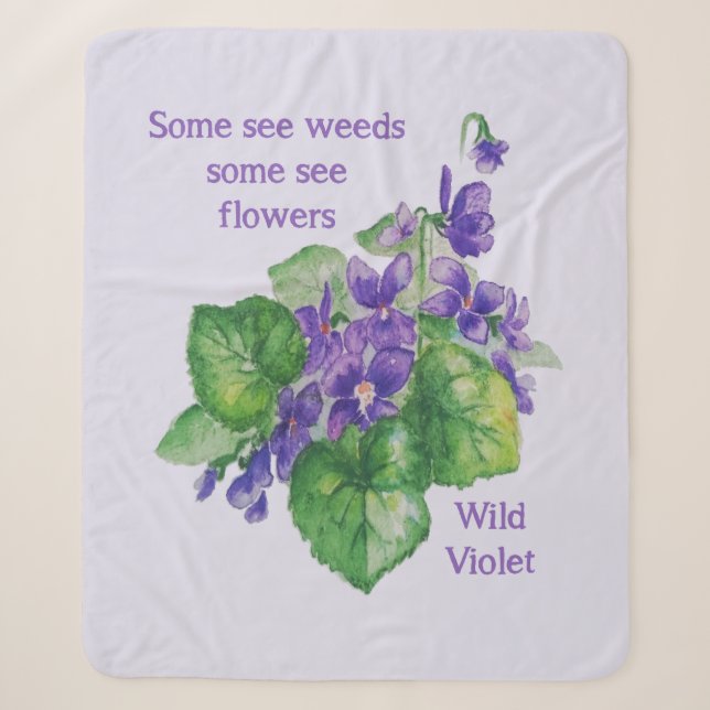 Couverture Sherpa Aquarelle Certains Voir Fleurs Certains Voir Citat (Devant)