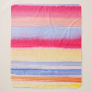 Couverture Sherpa Aquarelle couleurs rayures.rayures, aquarelle, aqu